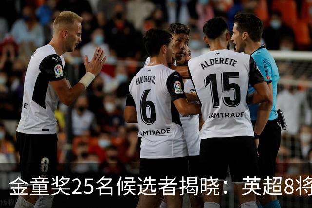 金童奖25名候选者揭晓：英超8将上榜，三队各有双人入围